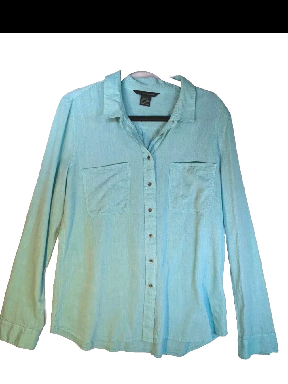 Calvin Klein Jeans Light Aqua Button-Down Shirt